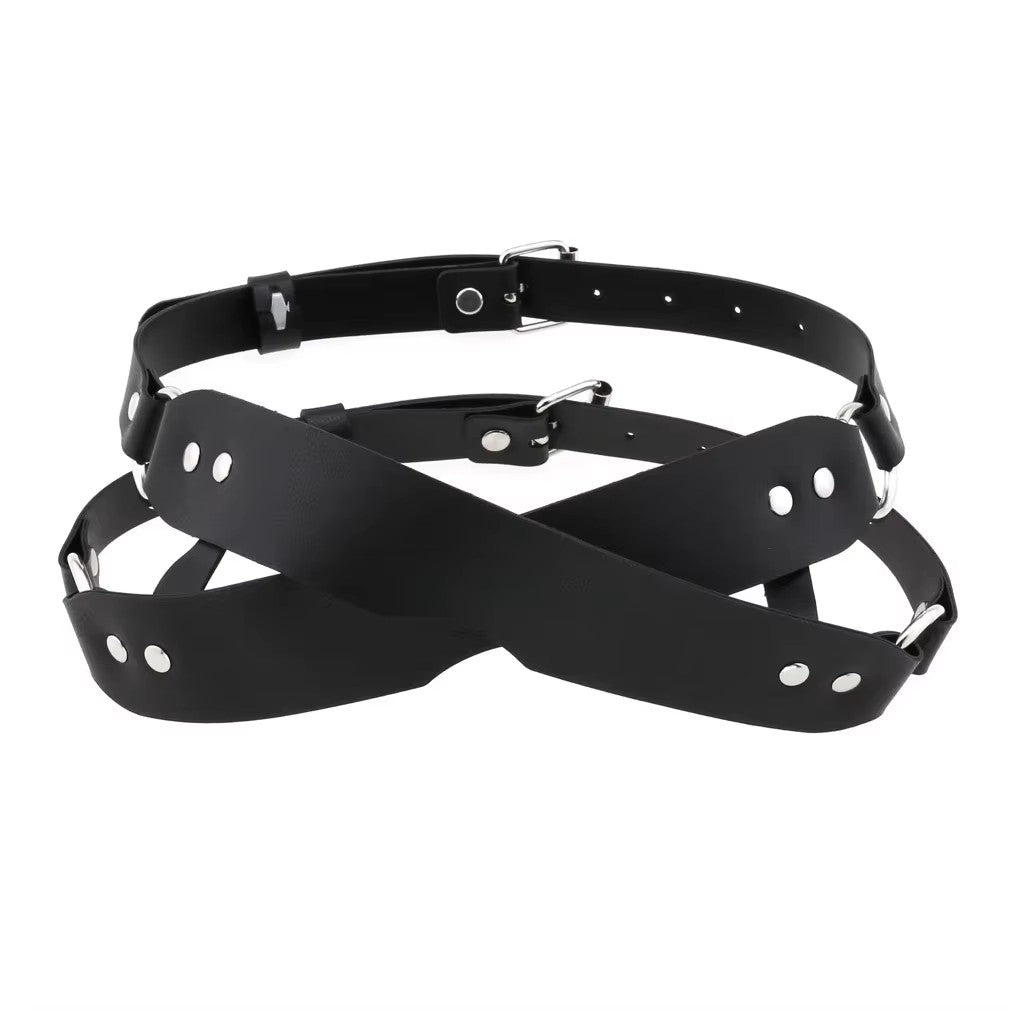 Soft Black Leather BDSM Blindfold