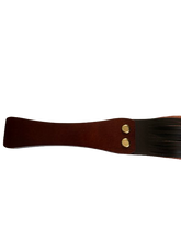 Load image into Gallery viewer, Wooden handled leather flogger